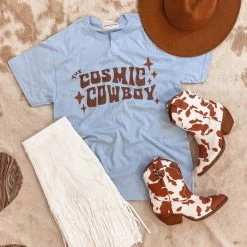 Distressed Vintage Couture Cosmic Cowboy Tee Ladies'