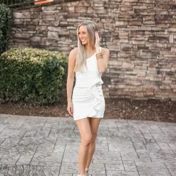 Purple Door Boutique Elegant Destination White Mini Dress
