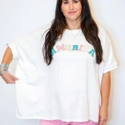 Purple Door Boutique America Patch Graphic Tee