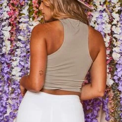 The Purple Door Boutique Racerback Choker Cocoa Top Ladies'