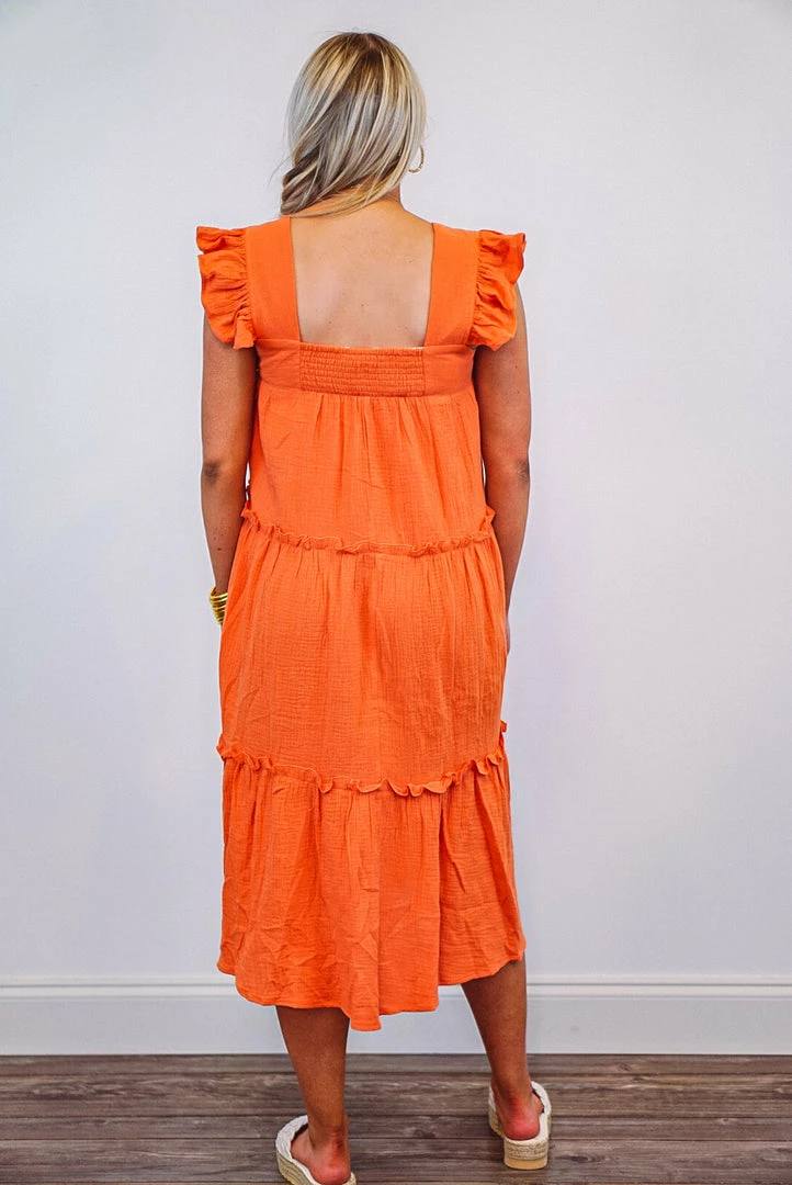 Purple Door Boutique Orange Delight Tiered Midi Dress 5 Purple Door Boutique Orange Delight Tiered Midi Dress