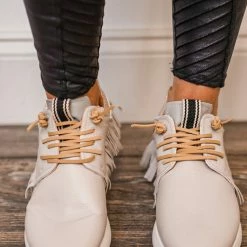 Shu Shop Shoes Pepa Fringe Beige Sneaker