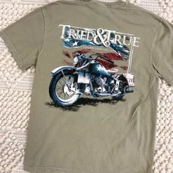 Tried And True American Bike Khaki T Shirt