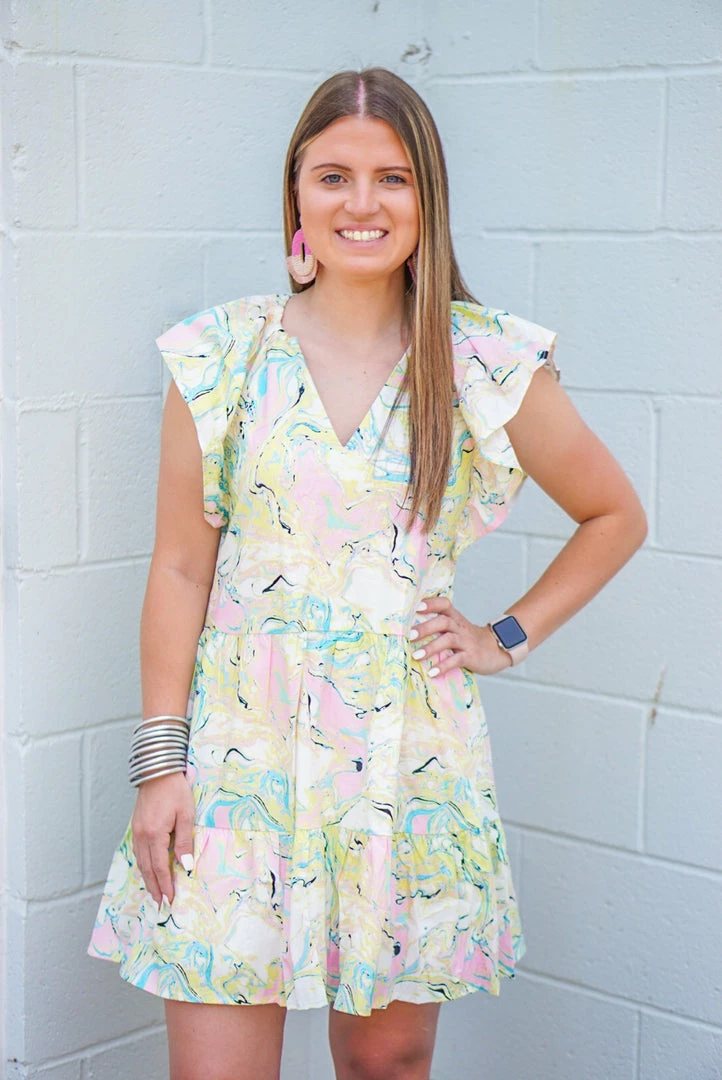 New Arrivals Buddy Love Ronnie Mini Dress Citron Marble 1 New Arrivals Buddy Love Ronnie Mini Dress Citron Marble