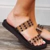 Purple Door Boutique Swimwear Captiva Studded Black Sandals