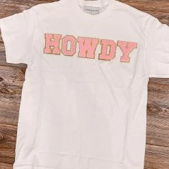 Distressed Vintage Couture New Arrivals HOWDY Patch Graphic Tee