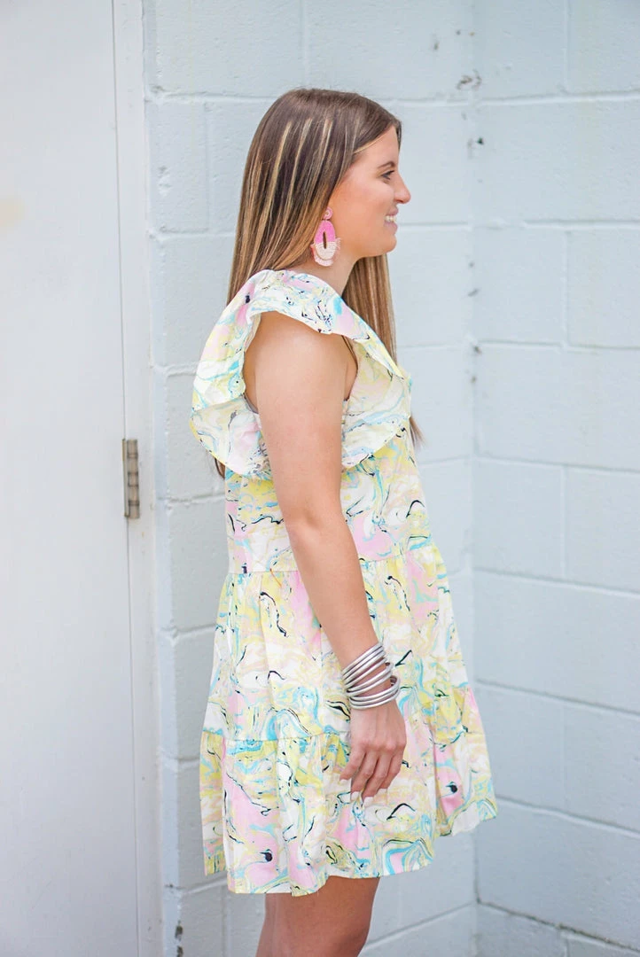 New Arrivals Buddy Love Ronnie Mini Dress Citron Marble 4 New Arrivals Buddy Love Ronnie Mini Dress Citron Marble