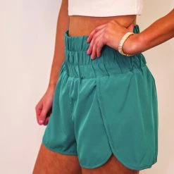 Purple Door Boutique Active Babe Kelly Green Shorts