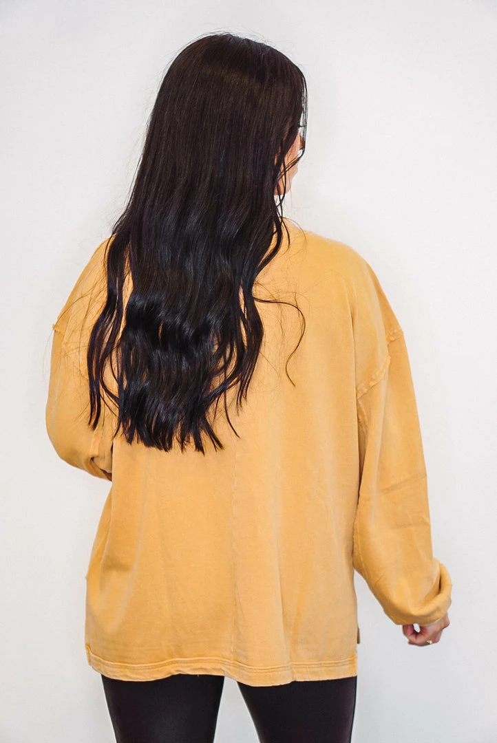 Purple Door Boutique Washed Terry Knit Mustard Top 5 Purple Door Boutique Washed Terry Knit Mustard Top