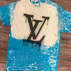 Purple Door Boutique LV Colorful Acid Wash Blue Tee