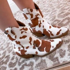 Purple Door Boutique Western Styles Western Babe Cow Print Cowgirl Boots