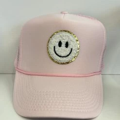 Distressed Vintage Couture New Arrivals Pink Smile Trucker Hat