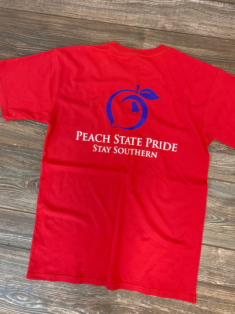 T-Shirts Peach State Pride Stay Southern Red And Blue T Shirt 1 T-Shirts Peach State Pride Stay Southern Red And Blue T Shirt