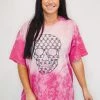 Purple Door Boutique CC Skull Acid Wash Pink Tee Summer SALE