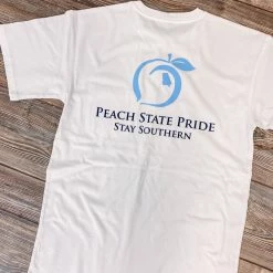 Peach State Pride Stay Southern White And Blue T Shirt