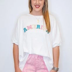 Purple Door Boutique America Patch Graphic Tee