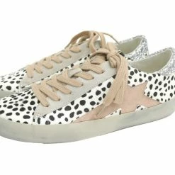 Shu Shop Sabrina White Cheetah Print Sneakers