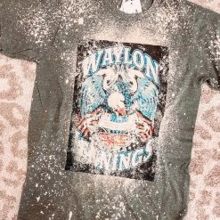 Purple Door Boutique Waylon Jennings Heather Military Green Tee