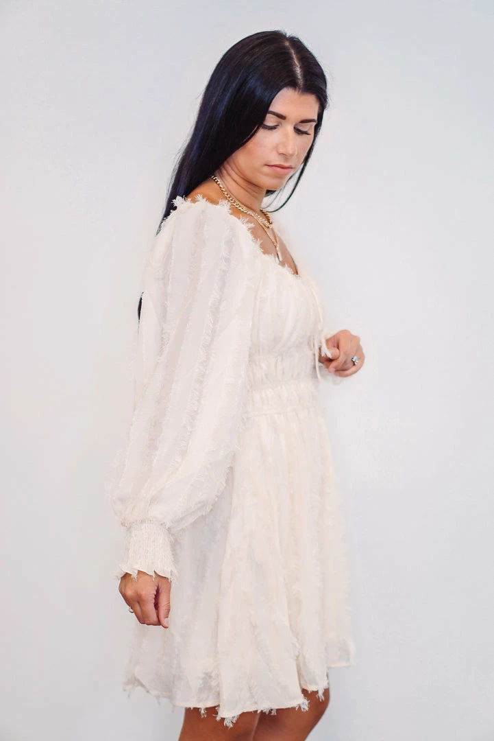 Purple Door Boutique Sweetheart Fringe Cream Dress Summer SALE 4 Purple Door Boutique Sweetheart Fringe Cream Dress Summer SALE