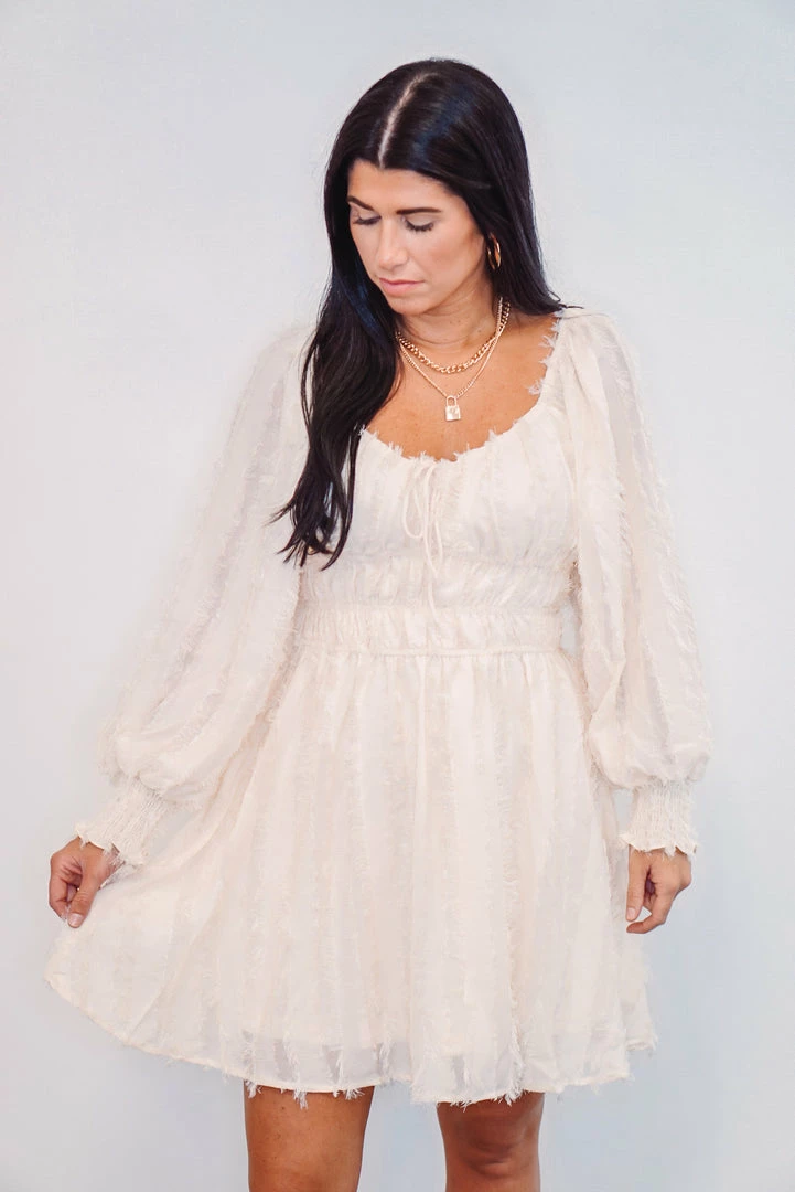 Purple Door Boutique Sweetheart Fringe Cream Dress Summer SALE 3 Purple Door Boutique Sweetheart Fringe Cream Dress Summer SALE