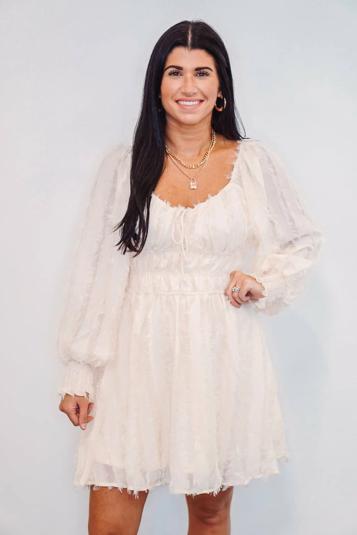 Purple Door Boutique Sweetheart Fringe Cream Dress Summer SALE 1 Purple Door Boutique Sweetheart Fringe Cream Dress Summer SALE
