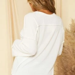 Purple Door Boutique Cozy Nights Ivory Knit Top
