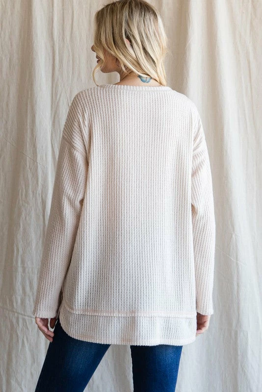 Purple Door Boutique Waffle Knit Life Ivory Top New Arrivals 2 Purple Door Boutique Waffle Knit Life Ivory Top New Arrivals