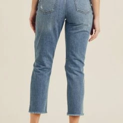 Ladies' Just Black Denim Destroyed Straight Jeans