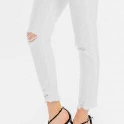 Kan Can Jeans Kan Can Super High Rise White Distressed Skinny Jeans Summer SALE