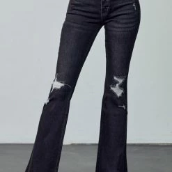 Kan Can Dark Grey Flare Jeans Ladies'