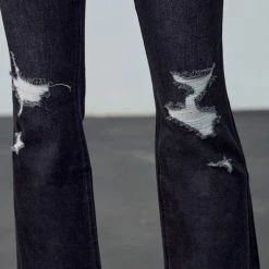 Kan Can Dark Grey Flare Jeans Ladies'