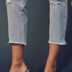 Kan Can Jeans Kan Can High Rise Distress Straight Fit Jeans