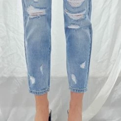 Ladies' Kan Can High Rise Mom Fit Jeans