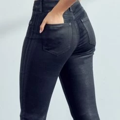Kan Can Jeans New Arrivals Kan Can Coated Black Skinny Jeans