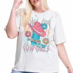 Purple Door Boutique Long Live Cowgirls Khaki Tee