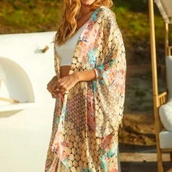 Purple Door Boutique New Arrivals Japanese Floral Multicolor Kimono