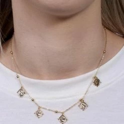 Purple Door Boutique Krystal Necklace With Coin Charms Gold