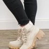 Purple Door Boutique Shoes Saffi Faux Fur Beige Boot