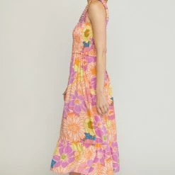 Purple Door Boutique Vacation Florals Lavender Midi Dress New Arrivals