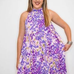 Purple Door Boutique Lovely Lavender Printed Dress
