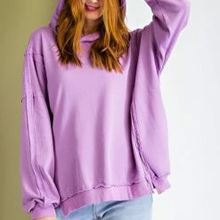 Purple Door Boutique Saturday Morning Washed Lavender Hoodie
