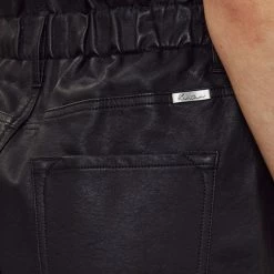 New Arrivals Kan Can Faux Leather Black Shorts