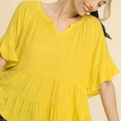 Purple Door Boutique Brighter Days Lemon Babydoll Top