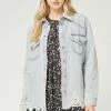Purple Door Boutique Light Wash Distressed Denim Jacket New Arrivals
