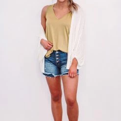 Purple Door Boutique New Arrivals White Dolman Style Open Cardigan