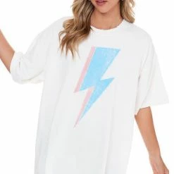 Purple Door Boutique Lightning Bolt Oversized Tee New Arrivals