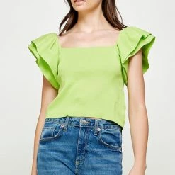 Purple Door Boutique New Arrivals Tropical Bliss Lime Knit Top