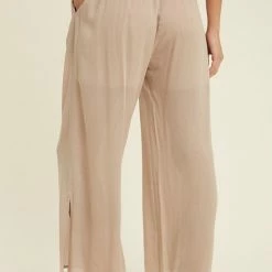 Purple Door Boutique Linen Like Taupe Pants