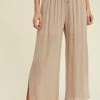 Purple Door Boutique Linen Like Taupe Pants