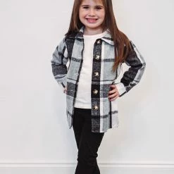 Purple Door Boutique Youth Black And White Plaid Shacket New Arrivals